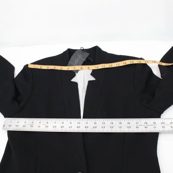 NWT Gibson Blazer Women's large Notch Collar One Button Black Cotton Blend work - Picture 8 of 12